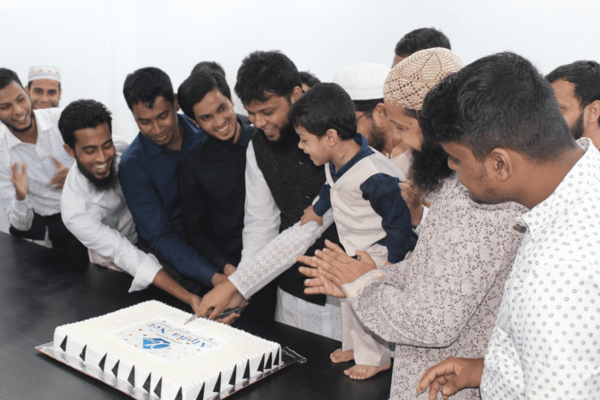 Office cake cutting photo